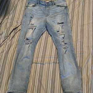 Pacsun Slim Tapper Denim Distressed Jeans 36x32